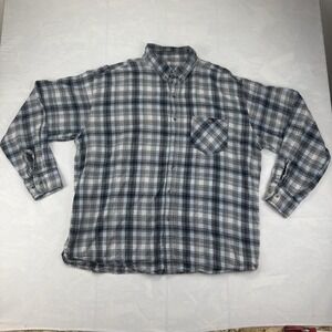 Bay Trading Co BTC Plaid Flannel Button Up Shirt Men's 2XL Gray Multicolor